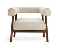 Habitat Elio Fabric Curved Armchair - Natural