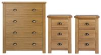 Argos Home Kent 2 Bedsides & 4 Drawer Set - Oak