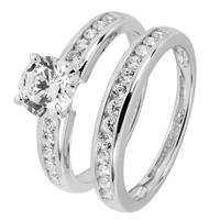 Revere Sterling Silver Cubic Zirconia Engagement Ring - V