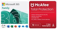 Microsoft 365 Family 6 People & McAfee 1 Year, 5 Device