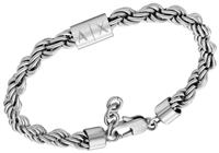 Armani Exchange Men's Silver Stainless Steel Chain Bracelet