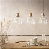 Habitat Vanern Dimple Glass Bar Pendant Light - Clear