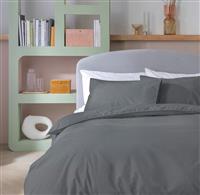 Habitat Cotton Textured Print Charcoal Bedding Set - Double