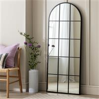 Habitat Black Window Full Length Arch Wall Mirror - 140x65cm