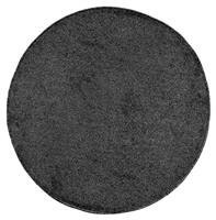 Relay Plain Round Charcoal Short Pile Rug - 133cm