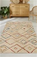 Homemaker Noble Diamond Natural Shaggy Rug - 230x160cm