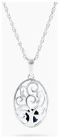 Revere 0.3CT Sterling Silver Caged Heart Family Tree Pendant