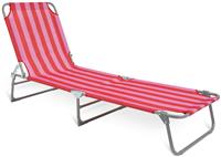 Habitat Folding Metal Sun Lounger- Pink & Red