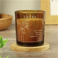 Personalised Message July Birth Flower Candle - Vanilla