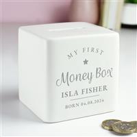 Personalised Message My First Ceramic Money Box