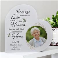 Personalised Message Memorial Photo Upload Heart Ornament