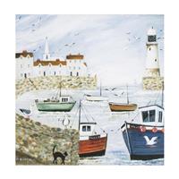Art for the Home Harbourside Printed Canvas Wall Art 50x50cm