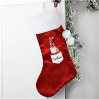 Personalised Message Gonk Male Christmas Stocking