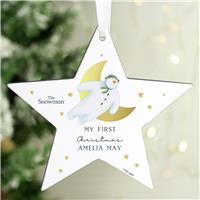 Personalised Message The Snowman Christmas Tree Decoration