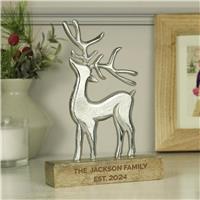 Personalised Message Stag Christmas Ornament