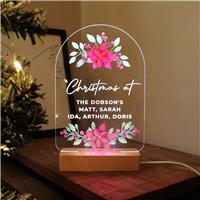 Personalised Message Poinsettia LED Christmas Ornament