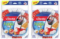 Vileda 2 in 1 Microfibre Turbo Mop Head Pack of 2