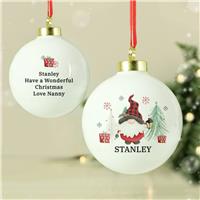 Personalised Message Gonk Christmas Bauble