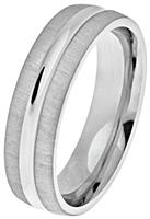 Revere Sterling Silver Matte Groove Wedding Ring - U