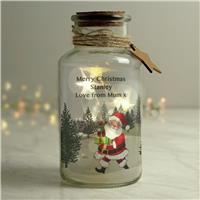 Personalised Message Santa LED Jar Christmas Decoration