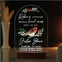 Personalised Message Robins Appear LED Christmas Ornament