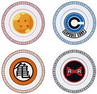 Dragon Ball Z Emblems Set Of 4 Porcelain Plates