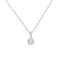 Revere 9ct White Gold 4 Claw Pendant Necklace