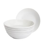 Home Essentials 6 Piece Porcelain Pasta Bowls - White