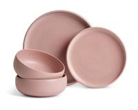 Habitat 12 Piece Reactive Stoneware Dinner Set - Pink