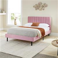 Aspire Rosella Small Double Velvet Bed Frame - Blush