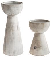 Ivyline Padstow White Wash Candle Holders