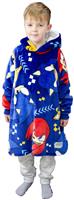Sonic Blue Fleece Hooded Blanket - Medium