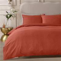 Habitat Cotton Jacquard Rust Bedding Set - Superking