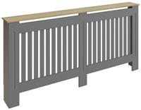 GFW Longslow Extra Large Radiator Cover - Grey & Oak