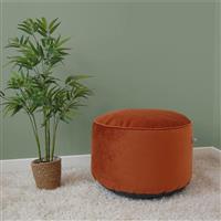 rucomfy Velvet Pouffe - Rust