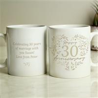 Personalised Message 30th Pearl Wedding Anniversary Mug
