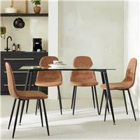 Habitat Beni Glass 4 Seater Dining Table - Black