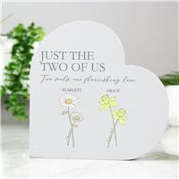 Personalised Message Flower Of The Month Heart Ornament