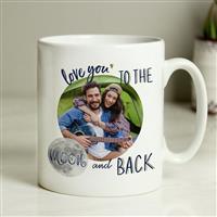 Personalised Message Moon And Back Photo Upload Mug