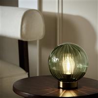 Argos Home Globe Battery Powered Table Lamp - Brass & Green