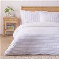 Habitat Cotton Washed PJ Stripe Blue Bedding Set - Single