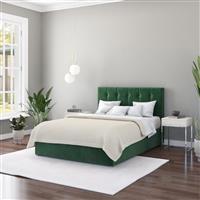 Aspire Hepburn Kingsize Velvet End Lift Ottoman Bed - Green