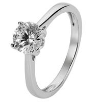 Revere Sterling Silver Cubic Zirconia Engagement Ring - T