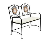 Argos Home Genoa 2 Seater Metal Garden Bench - Black