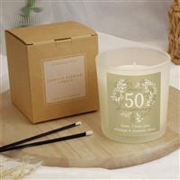 Personalised Message 50th Wedding Anniversary Candle Jar