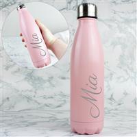 Personalised Message Pink Insulated Water Bottle - 500ml