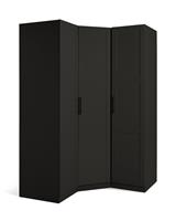 Habitat Munich Panelled Corner 3 Door Wardrobe - Anthracite