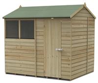 Forest Beckwood Shiplap 2 Windows Reverse Apex Shed - 8x6ft