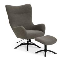 Habitat Alden Fabric Swivel Chair and Footstool - Grey