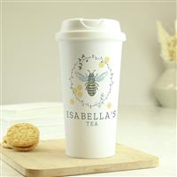 Personalised Message Bee Insulated Travel Cup - 380ml